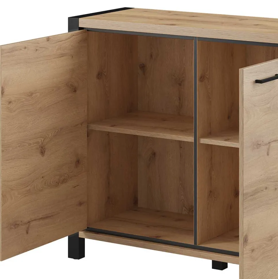 112x91x41 2-türige Kommode mit Metallgriffen - Zavorra