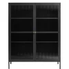 110x140x40 2-türige Metallvitrine in Schwarz - Gulliver