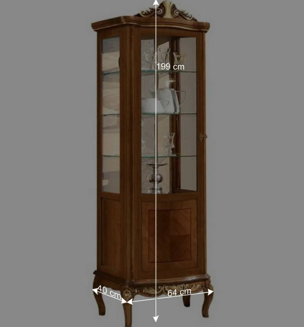 64x199x40 1-türige Vitrine im Italienischen Stil - Aciara