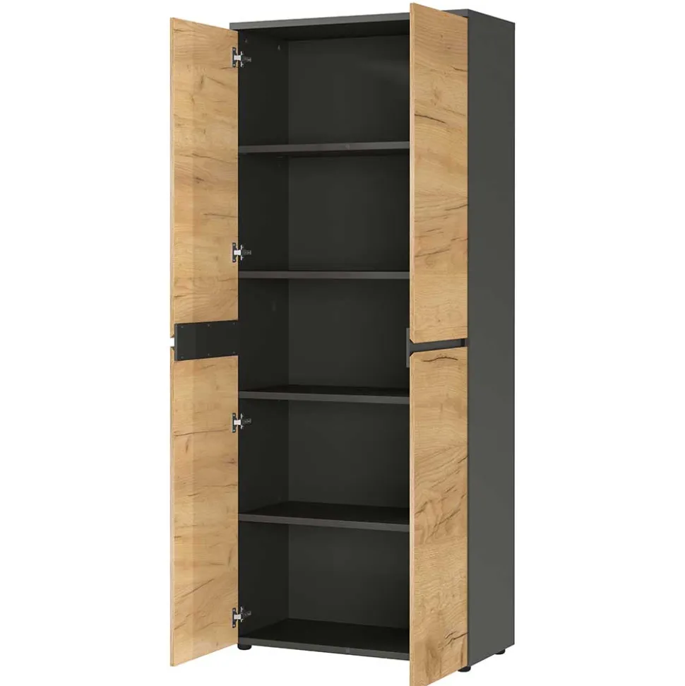 80x197x40 2-türiger Aktenschrank in Wildeiche Optik - Contrage