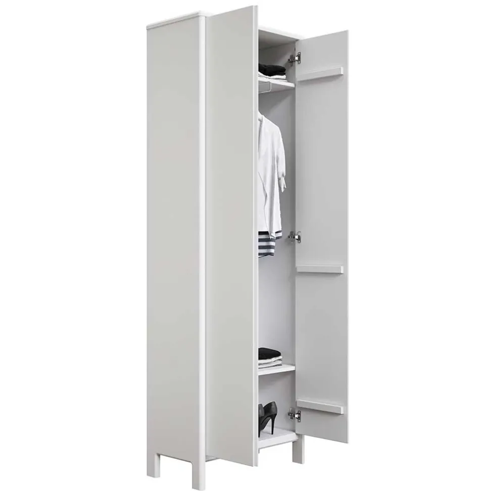 65x192x34 2-türiger Garderobenschrank in Weiß - Oranias