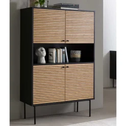 100x155x40 4-türiges Highboard mit offenem Fach - Varaba
