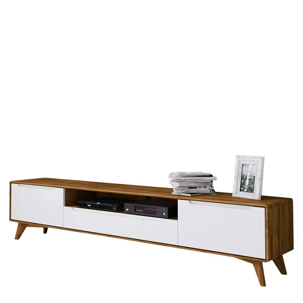 220x48x40 TV Kommode in Weiß & Wildeiche - Diesta