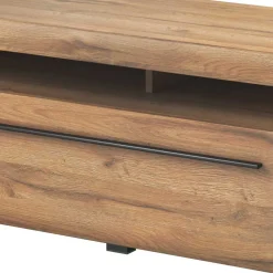 140x52x50 TV Unterschrank in Eiche Optik mit Schwarz - Aberdeen