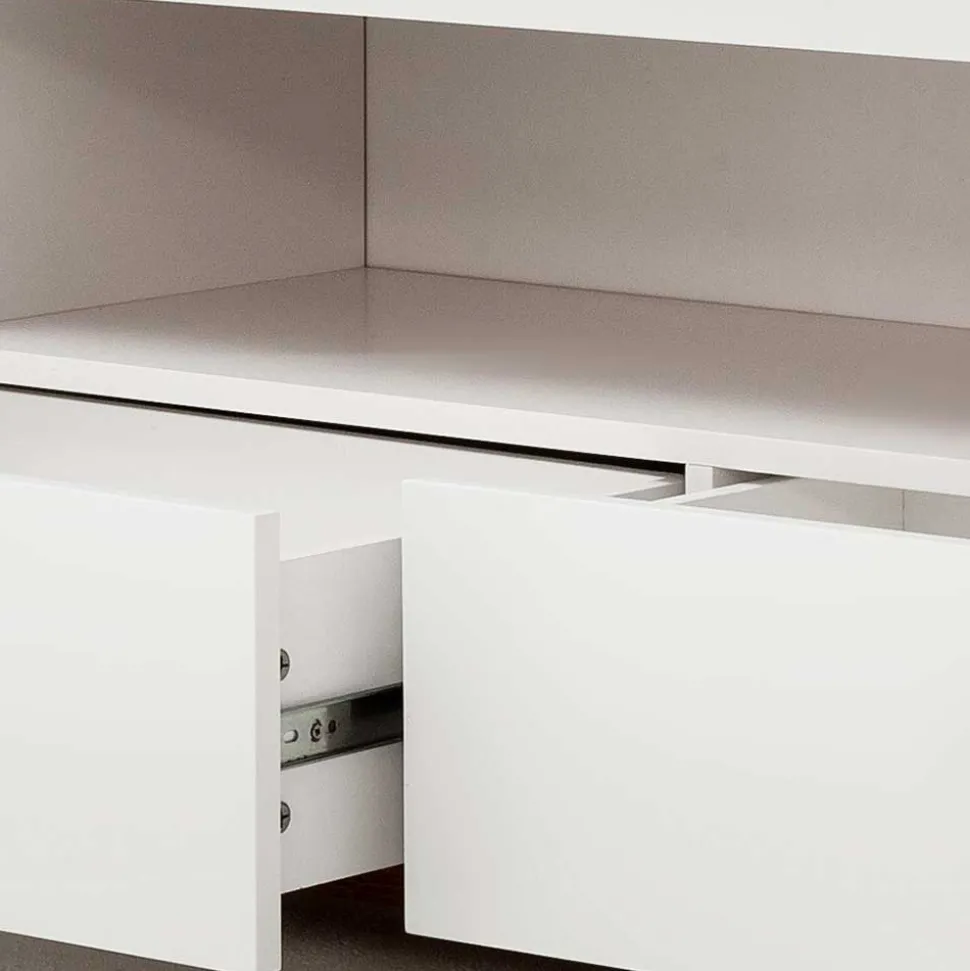 202x54x40 TV Unterschrank in Weiß & Asteiche - Vangels