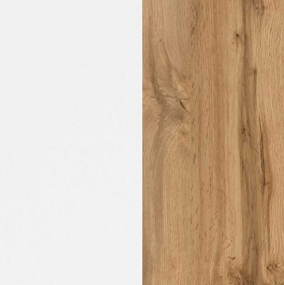 30x79x35 Unterschrank fürs Bad in Weiß & Wildeiche - Yazemina