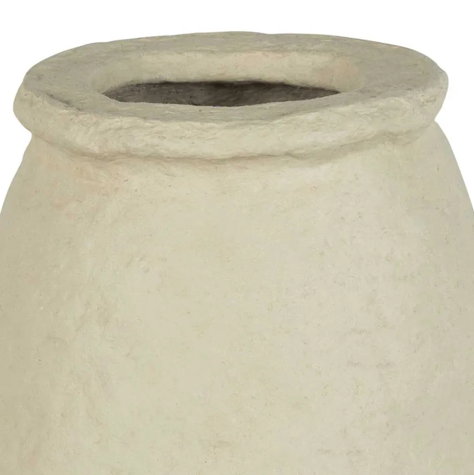 30x45x30 Vase in Cremeweiß aus Pappmasche - Valamengo