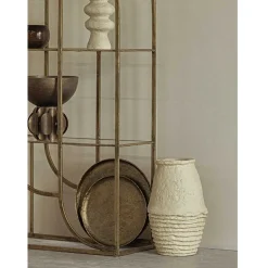 30x45x30 Vase in Cremeweiß aus Pappmasche - Valamengo