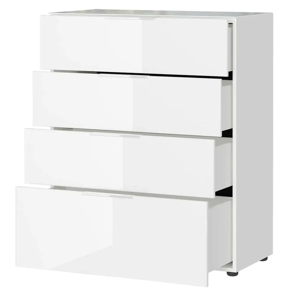 83x101x42 Vier-Schubladen-Kommode in Weiß - Thima