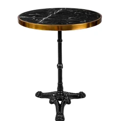 57x71x57 Vintage Bistrotisch aus Marmor in Schwarz - Mally