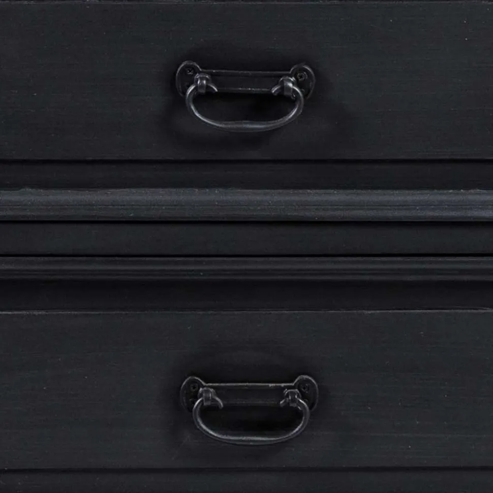 220x96x53 Vintage Design Anrichte in Schwarz - Niovan