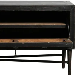 160x50x45 Vintage Design Lowboard in Schwarz - Illestra