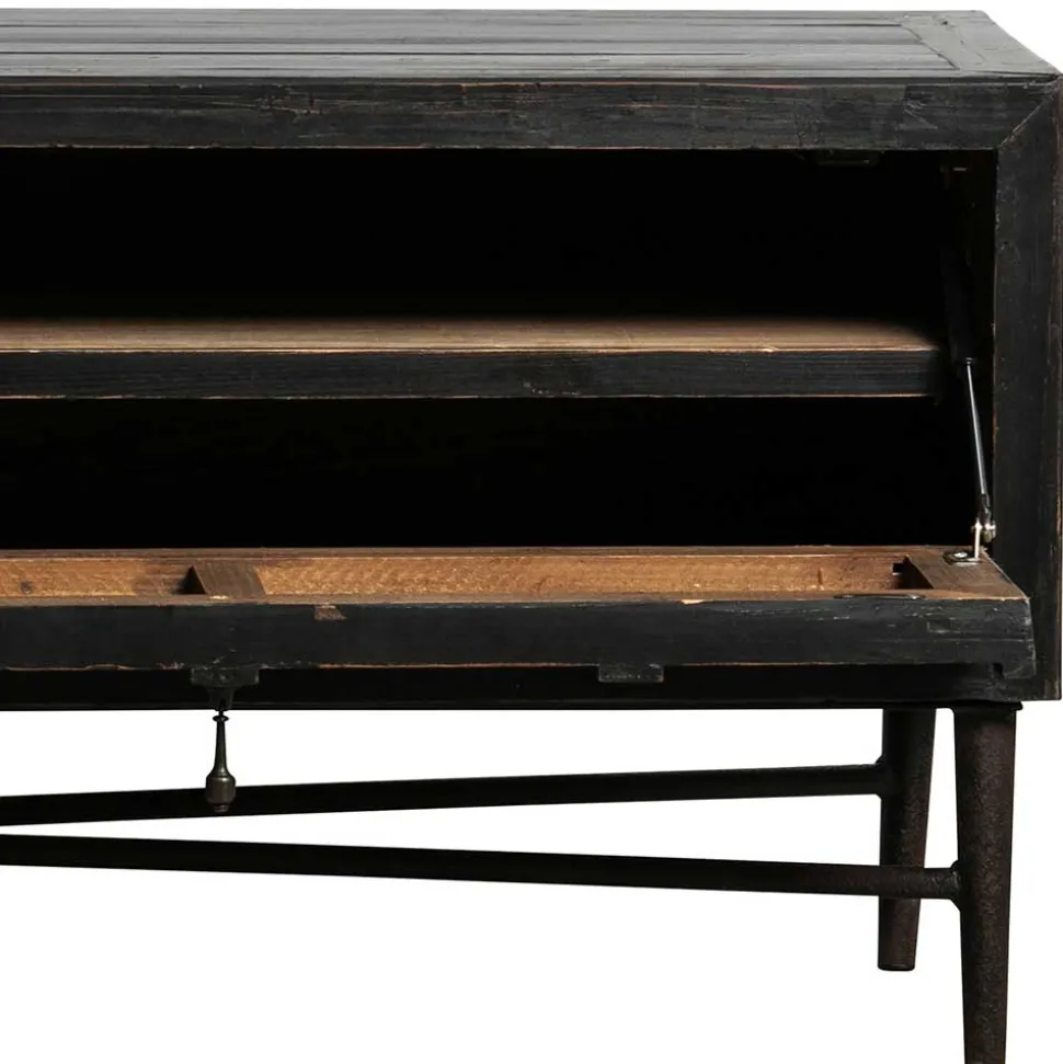 160x50x45 Vintage Design Lowboard in Schwarz - Illestra