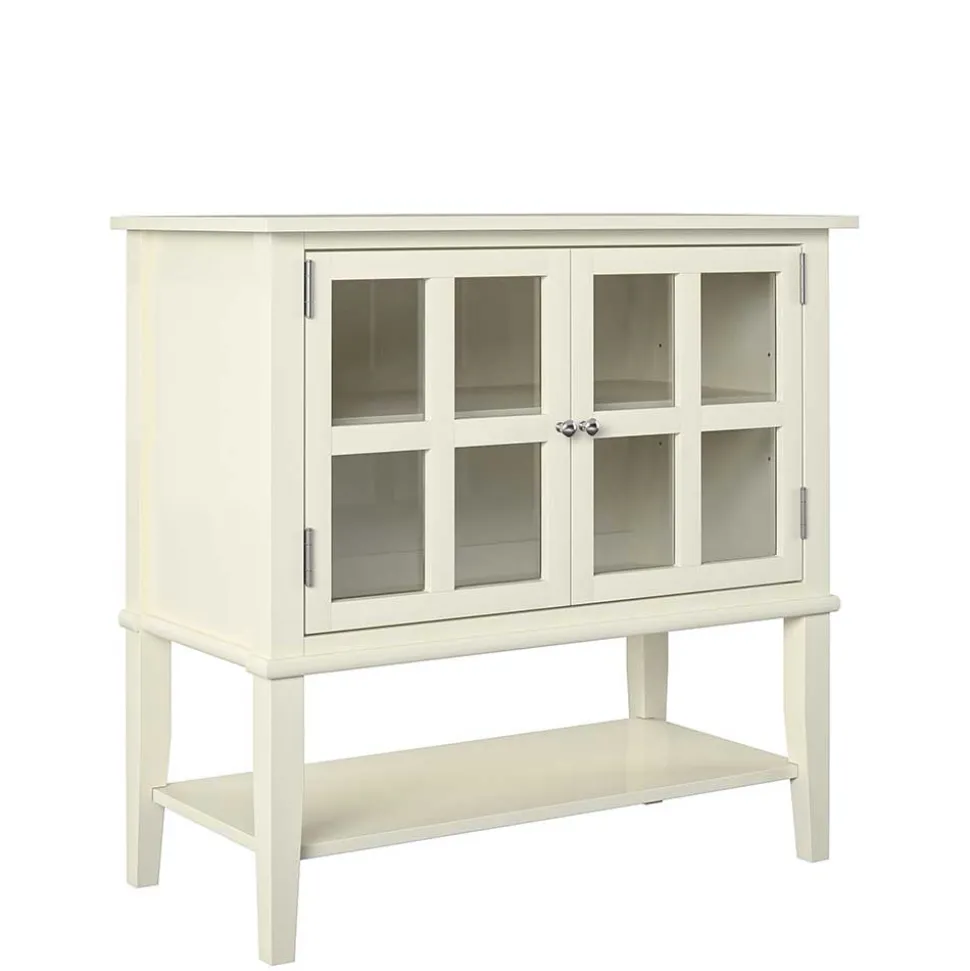 80x78x40 Vintage Glasschrank in Creme - Luan