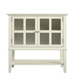 80x78x40 Vintage Glasschrank in Creme - Luan