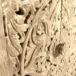 90x180x45 Vintage Holzvitrine mit Schnitzerei - Runiasa