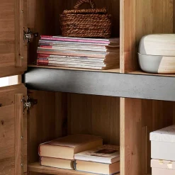 103x205x40 Vitrinenschrank aus Wildeiche Massivholz - Embleys