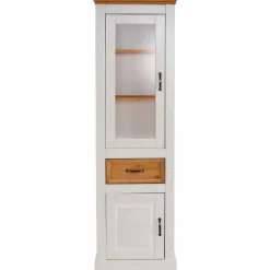 55x180x38 Vitrinenschrank im Landhaus Look - Alexandra