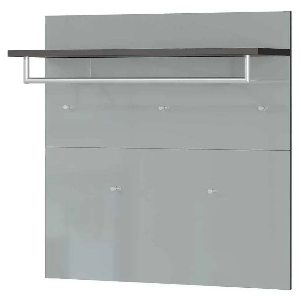 97x96x30 Wandgarderobe in Silbergrau Glas - Ilfred
