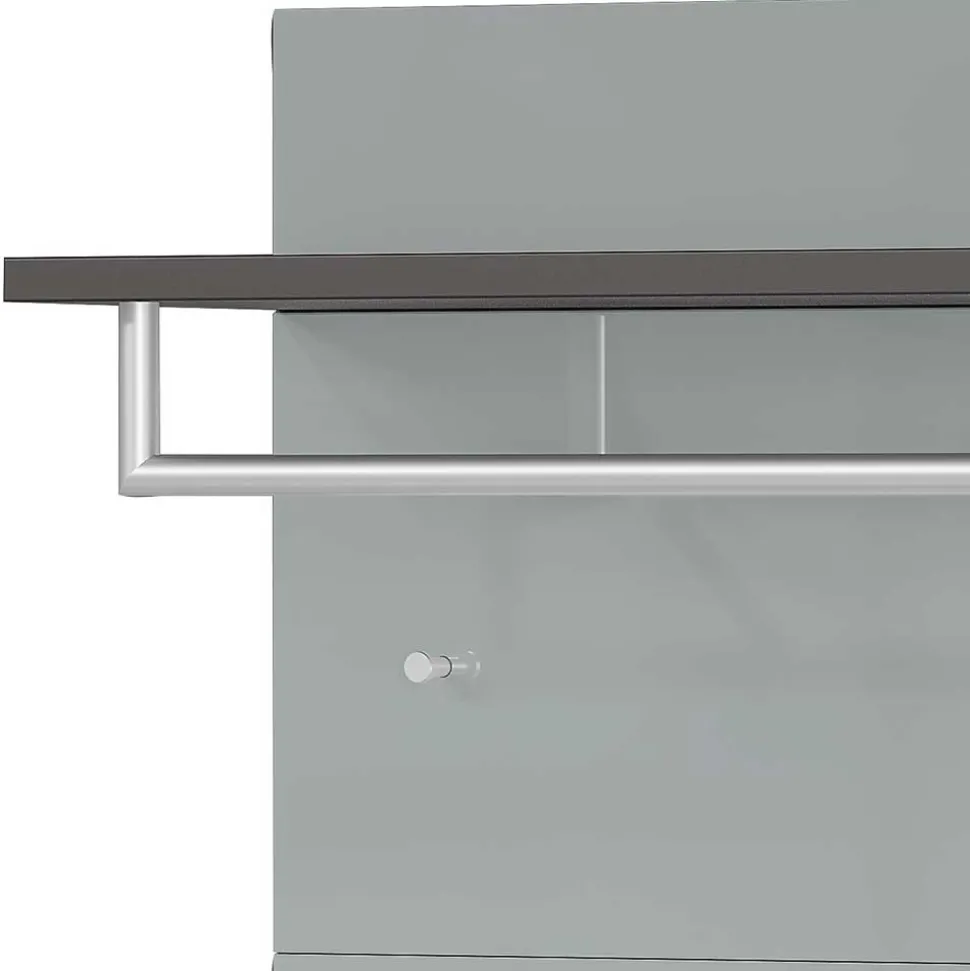 97x96x30 Wandgarderobe in Silbergrau Glas - Ilfred