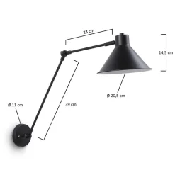 21x57x35 Wandleuchte aus Stahl - Envitzia