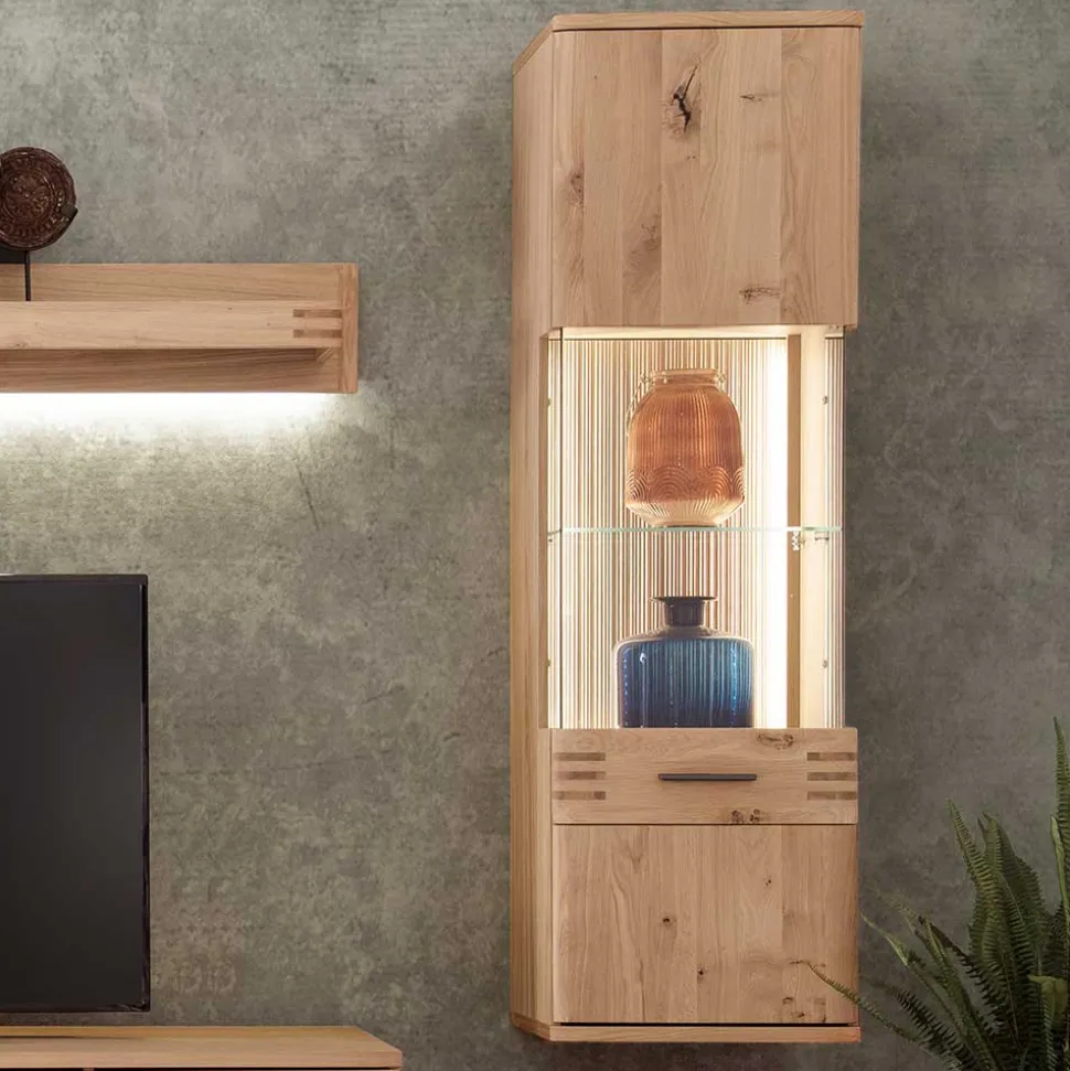 45x149x37 Wandvitrine in Eiche Bianco - Crupean