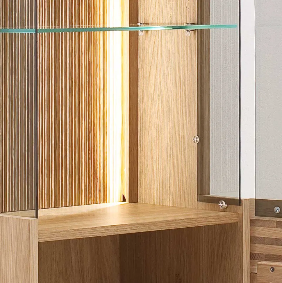 45x149x37 Wandvitrine in Eiche Bianco - Crupean