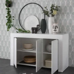 138x81x42 Wangengestell Kommode in Weiß - Mikes