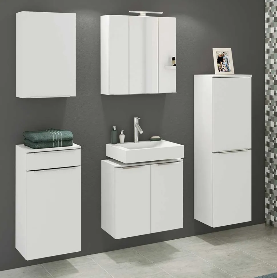 60x55x35 Waschbeckenschrank für Stand- & Wandmontage - Livendas