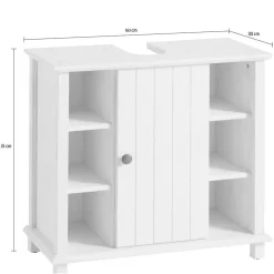 60x65x30 Waschbeckenunterschrank aus Massivholz - Akzinad