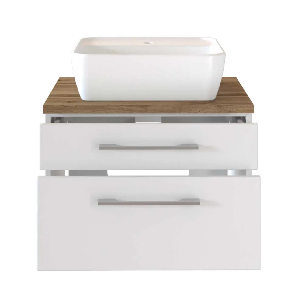 60x55x47 Waschtisch in Weiß Wildeiche - Enwicos