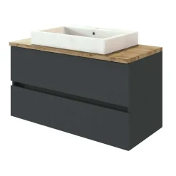 100x54x48 Waschtisch Konsole in Grau & Wildeiche - Noricas