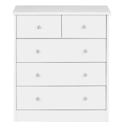 60x70x35 Weiße Kommode mit fünf Schubladen - Hank