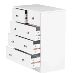 60x70x35 Weiße Kommode mit fünf Schubladen - Hank