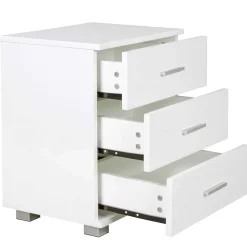 45x54x34 Weiße Nachtkommode mit Metallgriffen - Renero