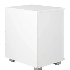 45x54x34 Weiße Nachtkommode mit Metallgriffen - Renero