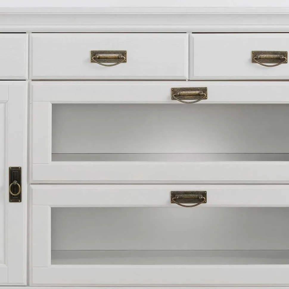 180x84x40 Weißes Sideboard - Landhaus modern - Akbelev