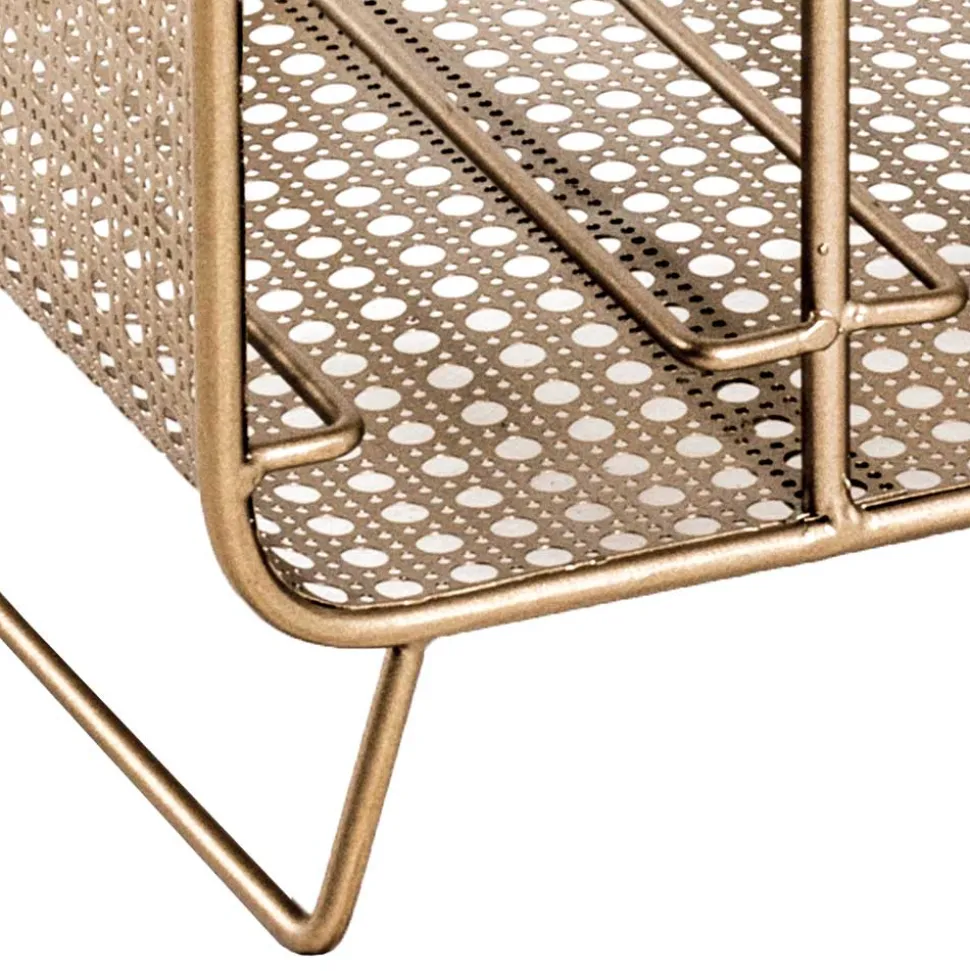 30x46x24 Weinregal aus Stahl in Gold - Loukan