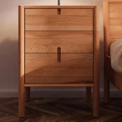 60x69x36 Wildbuche Nachtkommode geölt - Indrya