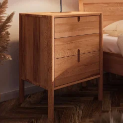 60x69x36 Wildbuche Nachtkommode geölt - Indrya
