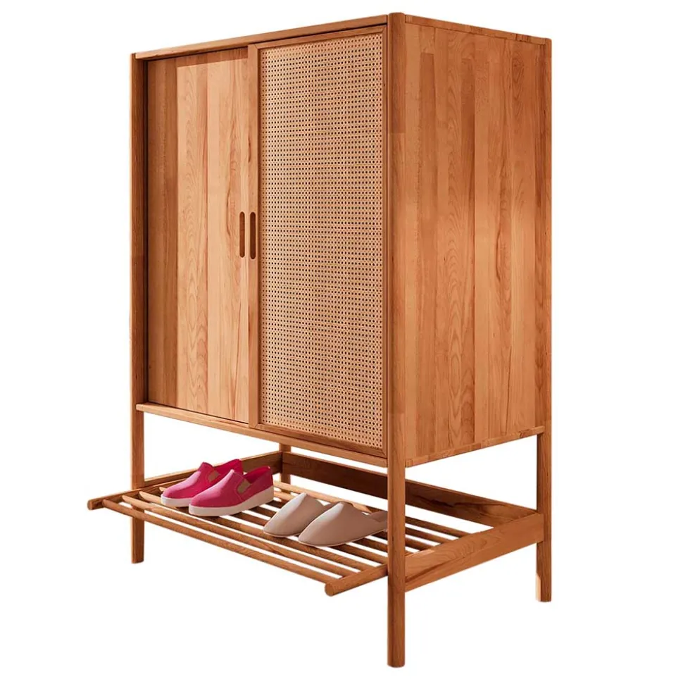 108x150x46 Wildbuche Schrank mit Schiebetüren - Indrya