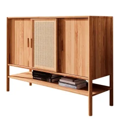 142x101x46 Wildbuche Sideboard mit drei Schiebetüren - Indrya