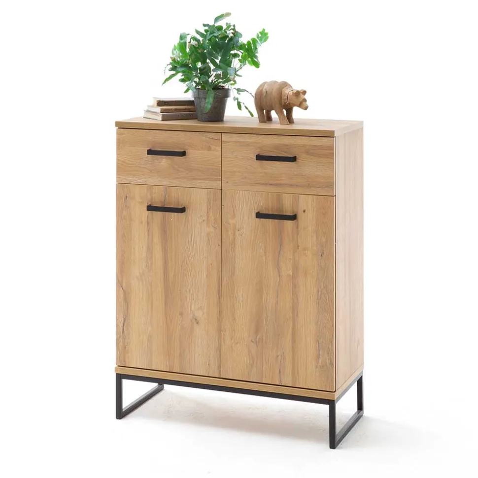 81x104x38 Wildeiche Dekor Kommode 2-türig - Truvisas