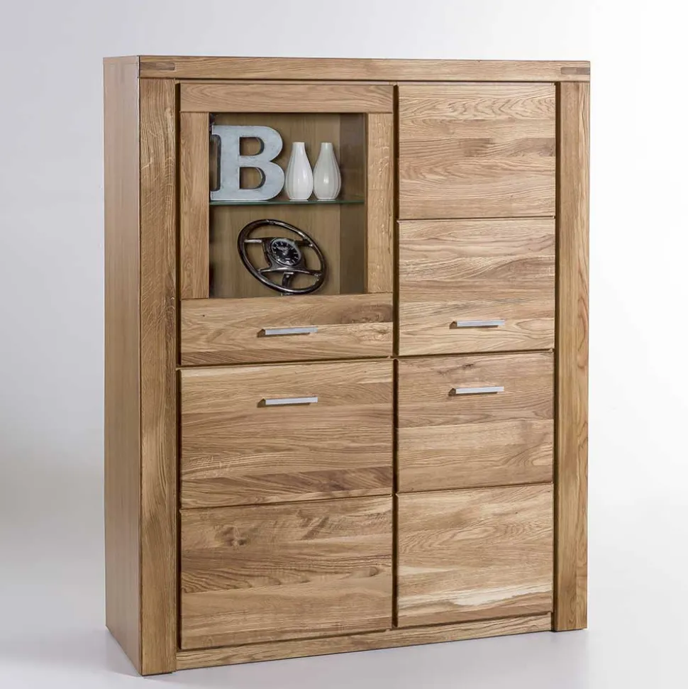 108x140x40 Wildeiche Highboard 4-türig - Maila