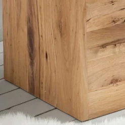 84x45x43 Wildeiche Holztruhe mit flachem Deckel - Mariono