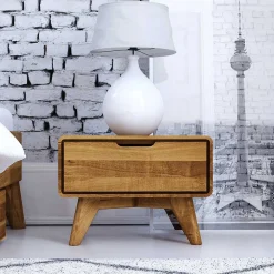 47x33x30 Wildeiche Nachtkommode geölt - Eavy