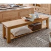 140x43x36 Wohnraum Holzbank in Eichefarben - Voeca