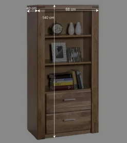68x140x40 Wohnraum Regal aus Wildeiche - Maila