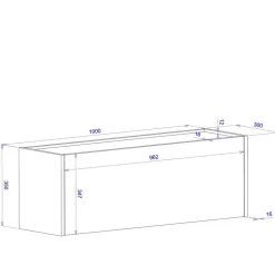 100x35x30 Wohnzimmer Hängeschrank mit Klappe - Ahilav