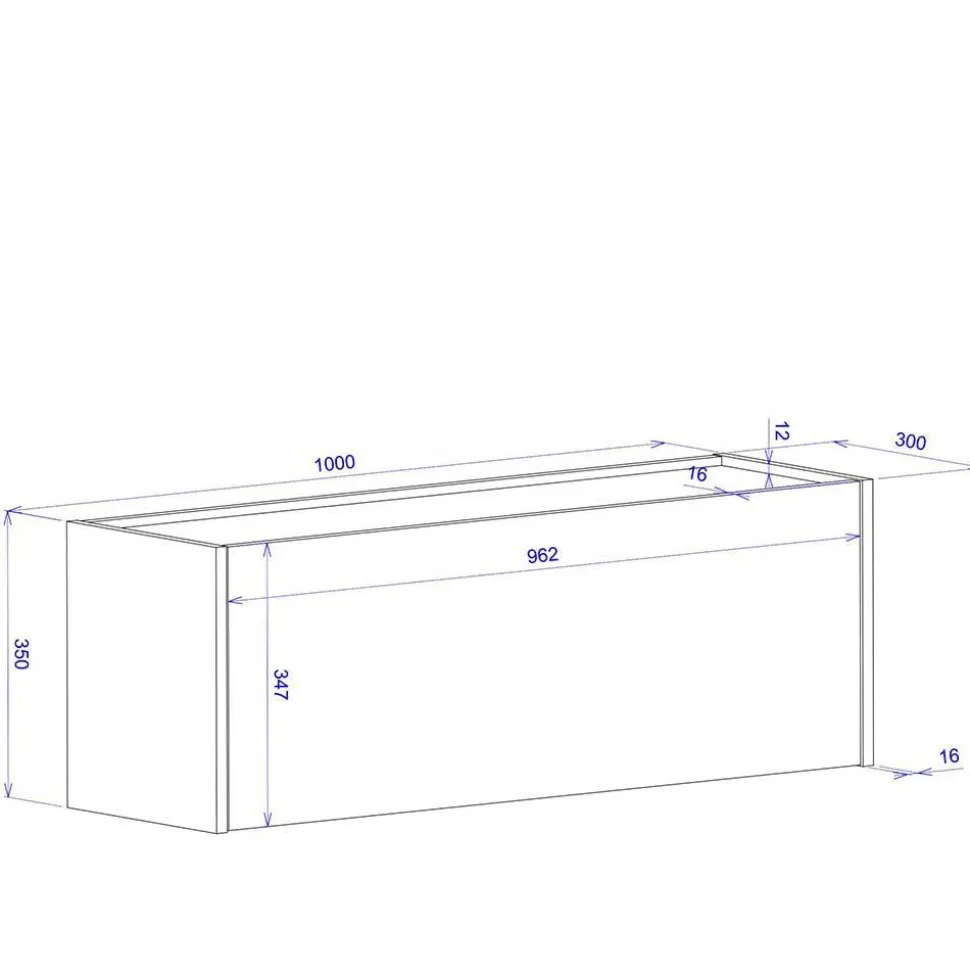 100x35x30 Wohnzimmer Hängeschrank mit Klappe - Ahilav